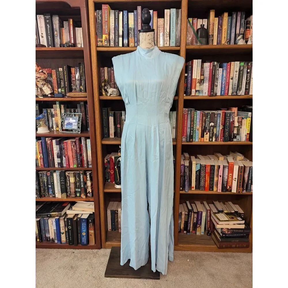 Karen Millen Women’s 6 Satin Back Crepe Pin Tuck Woven Jumpsuit Sleeveless